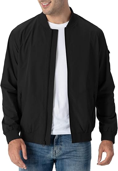 Rdruko Men's Lightweight Bomber Jacket Causal Fashion Stylish Windbreaker Light Jacket